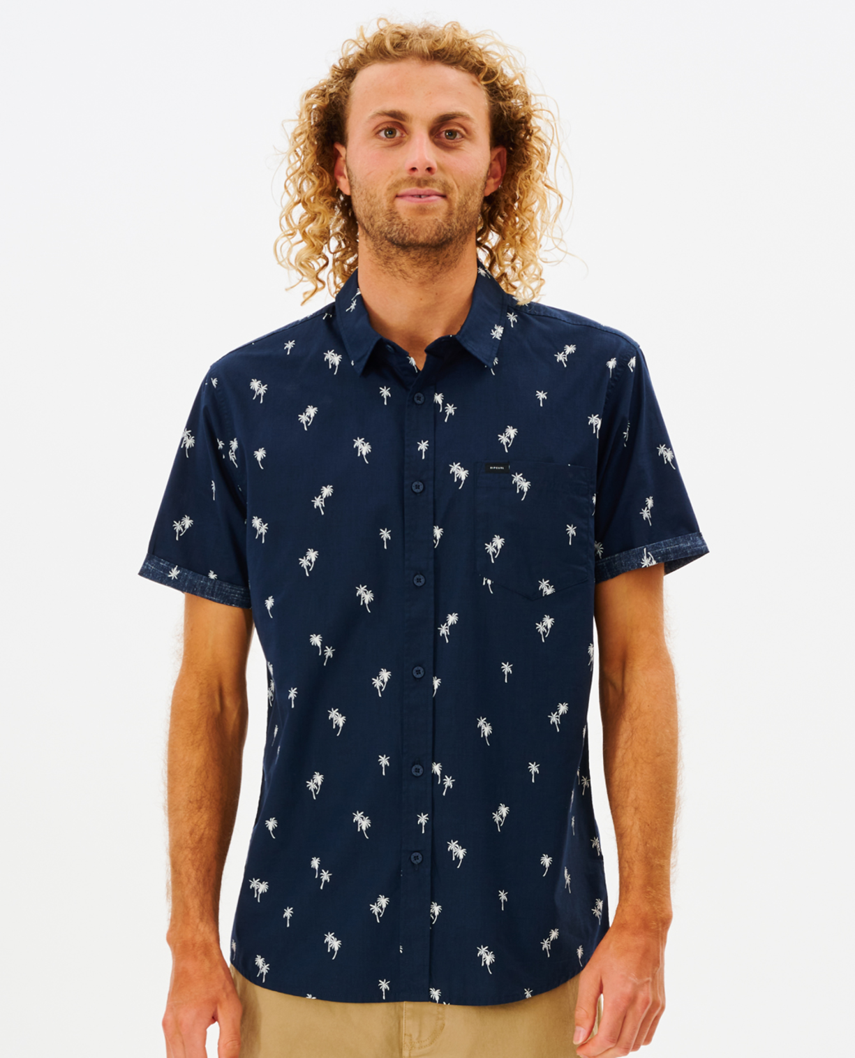 Rip Curl Paradise Palms S/S Shirt in NAVY