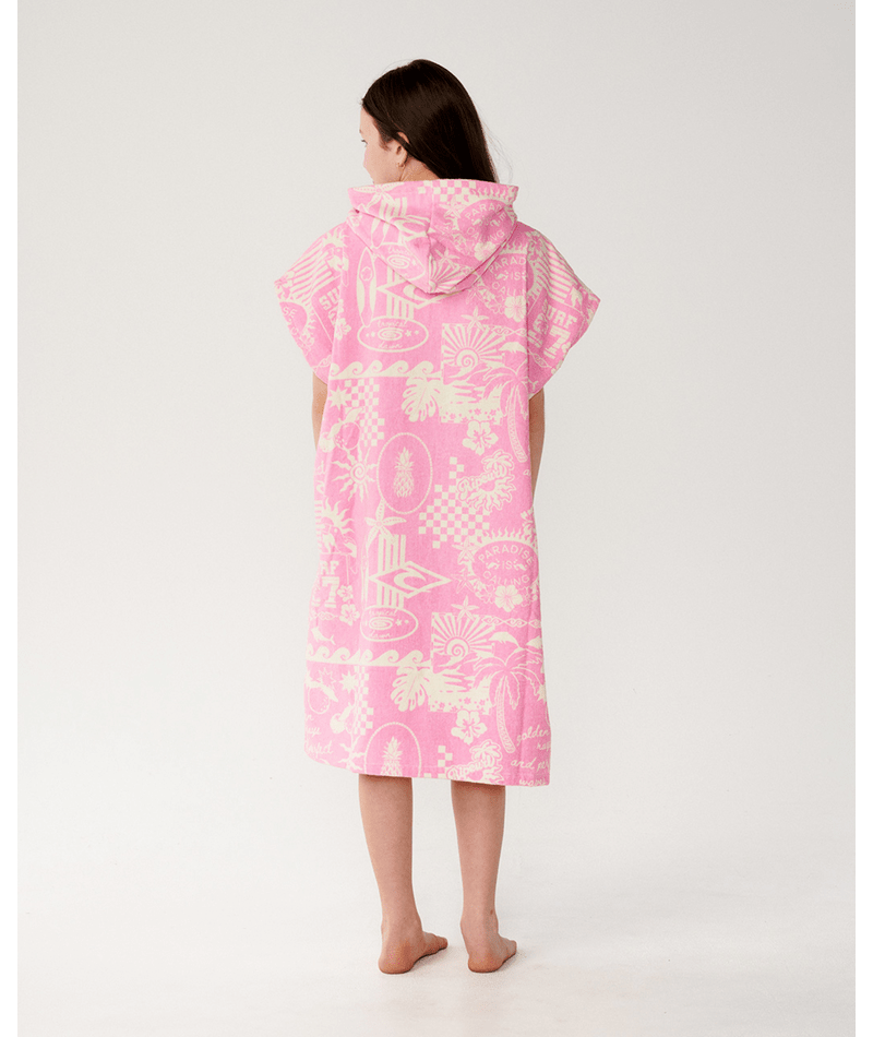 Rip Curl Mixed Hooded Towel-Girl in NATURAL/PINK