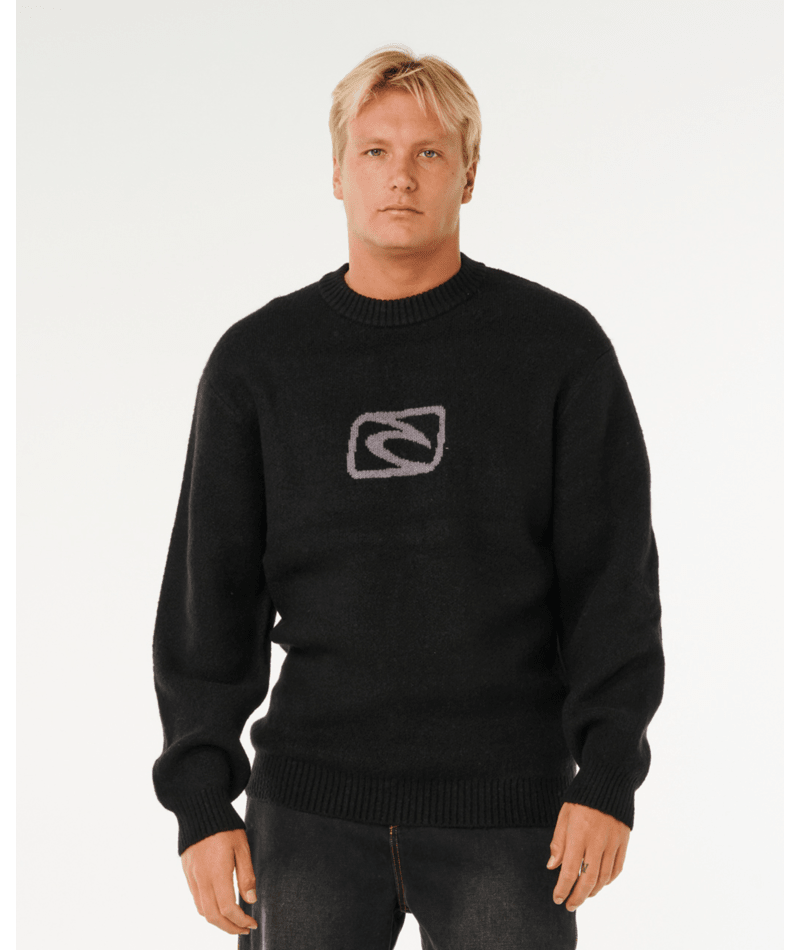 Rip Curl Inner Visions Knit Crew in BLACK