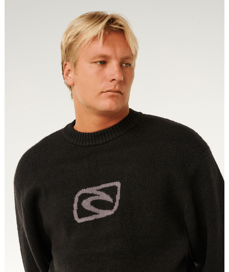 Rip Curl Inner Visions Knit Crew in BLACK