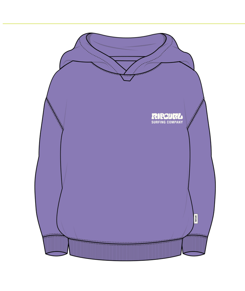 Rip Curl Surf Puff Heritage Hood-Girl in PURPLE