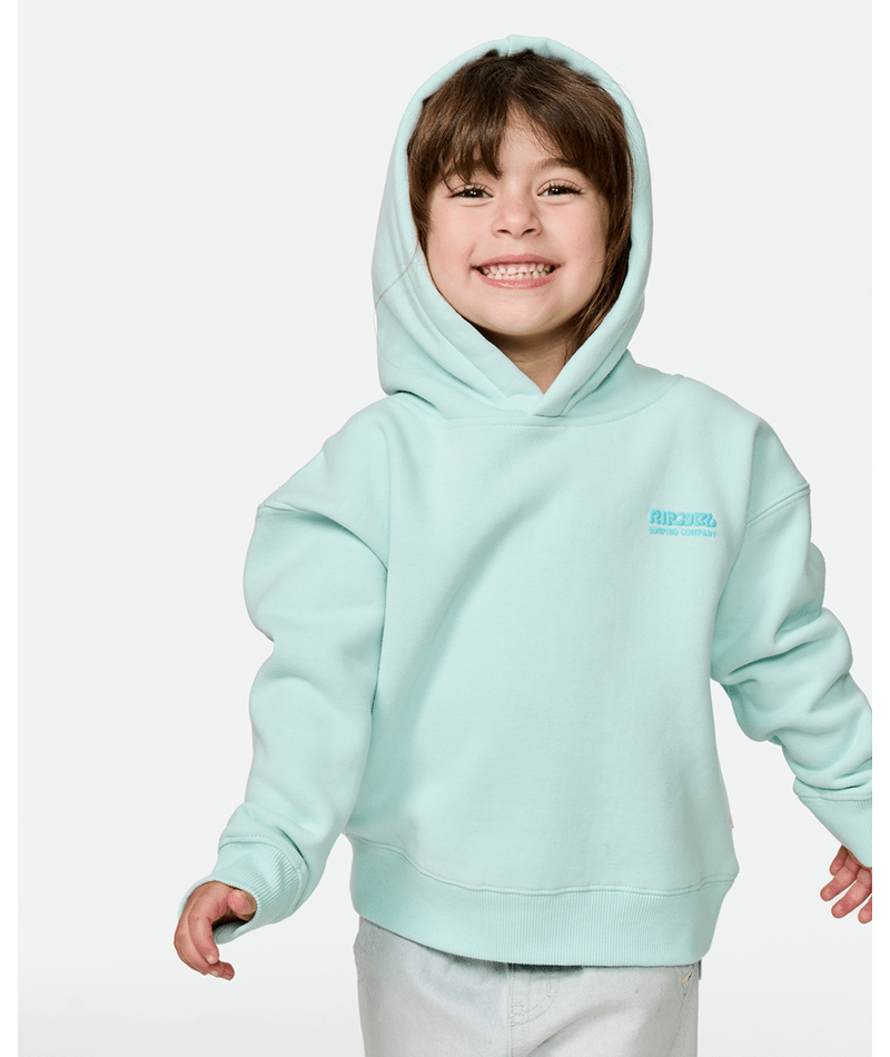 Rip Curl Surf Puff Heritage Hood-Girl in LIGHT SEA BLUE