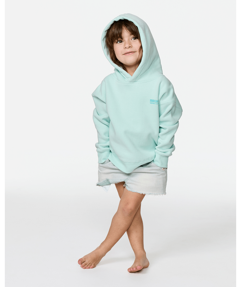 Rip Curl Surf Puff Heritage Hood-Girl in LIGHT SEA BLUE