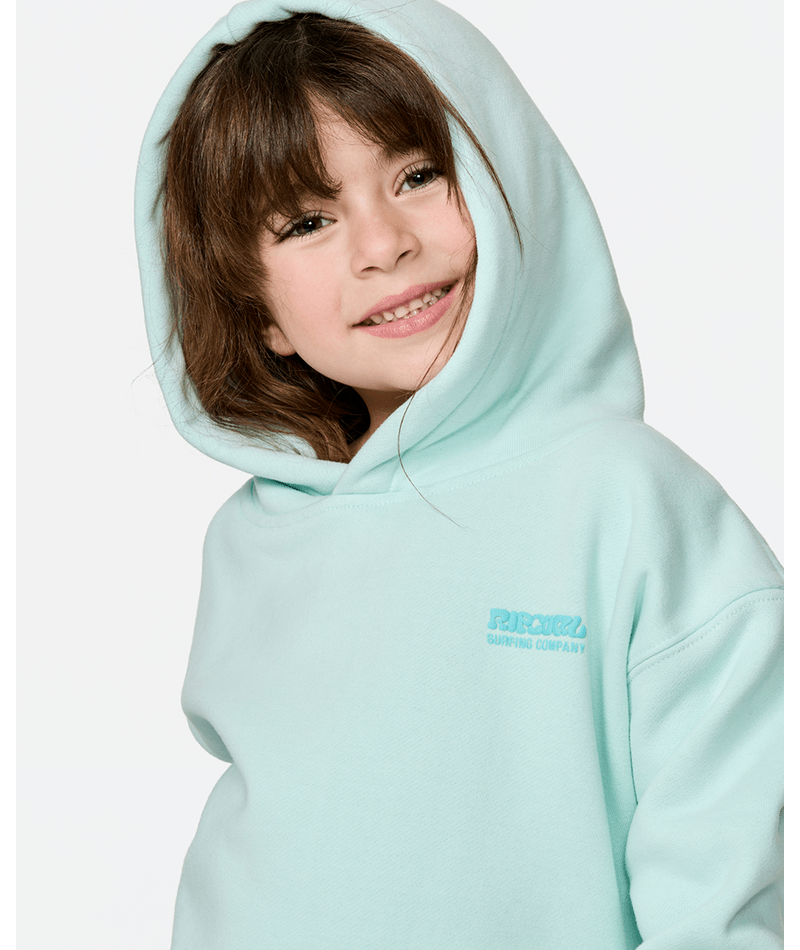 Rip Curl Surf Puff Heritage Hood-Girl in LIGHT SEA BLUE
