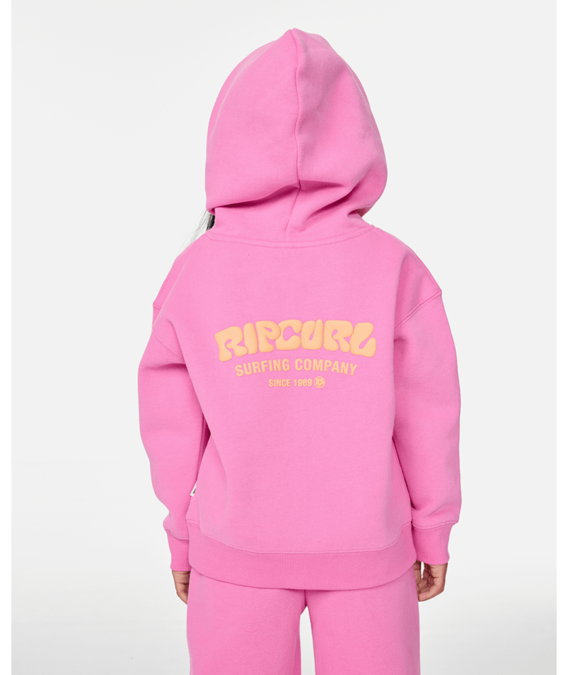Rip Curl Surf Puff Heritage Hood-Girl in SUPER PINK