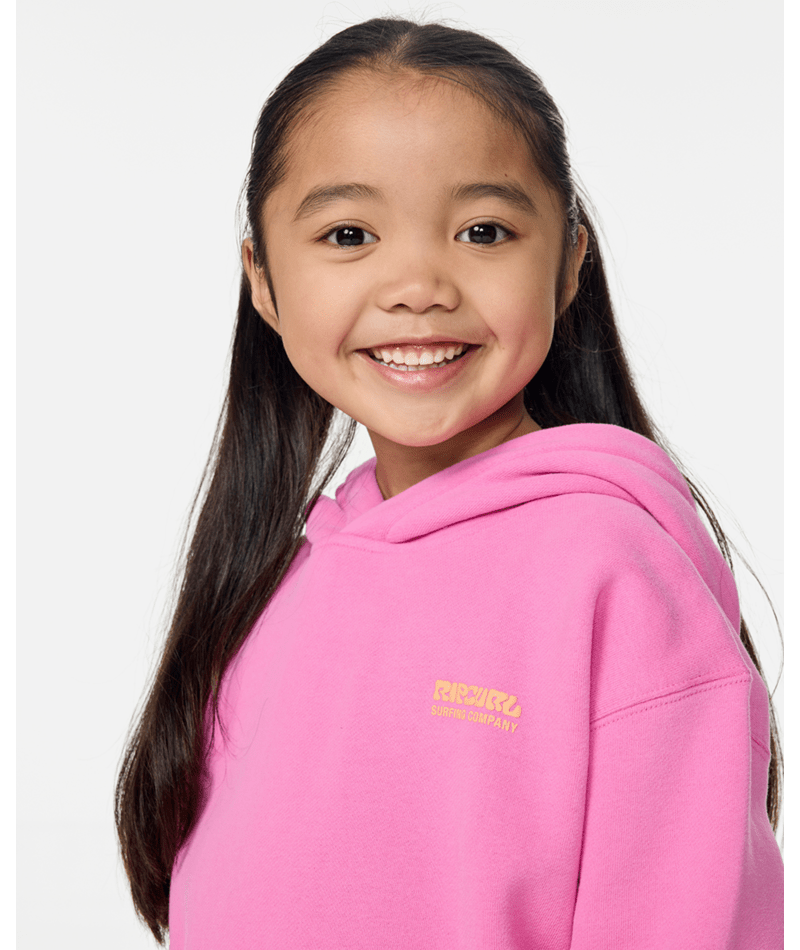 Rip Curl Surf Puff Heritage Hood-Girl in SUPER PINK