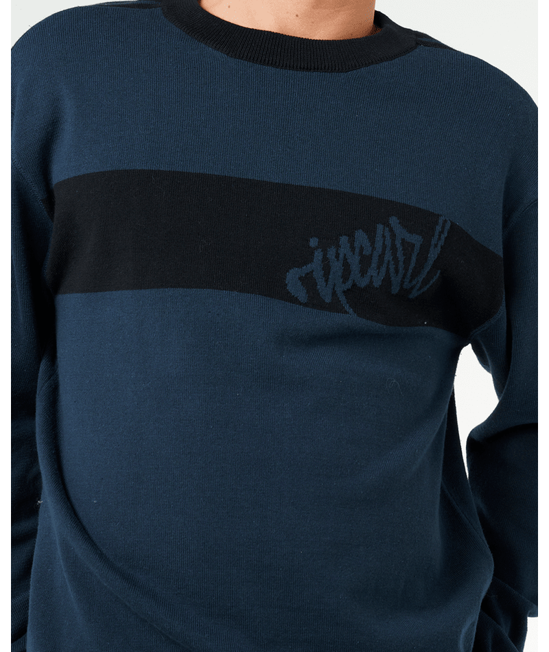 Rip Curl Panel Beater Knit Crew in DARK NAVY
