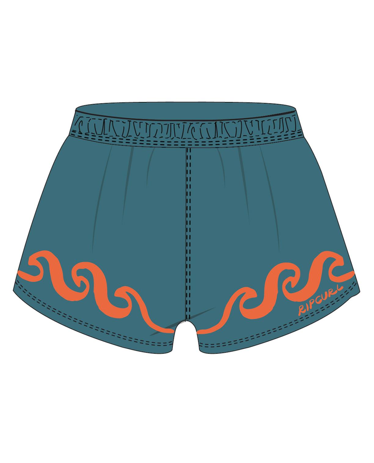 Rip Curl Cosmic Surfing Wave Short-Kid in STORM BLUE
