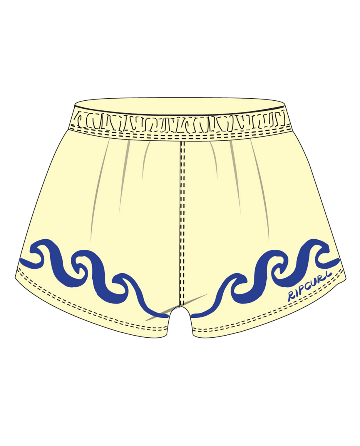 Rip Curl Cosmic Surfing Wave Short-Kid in PALE YELLOW