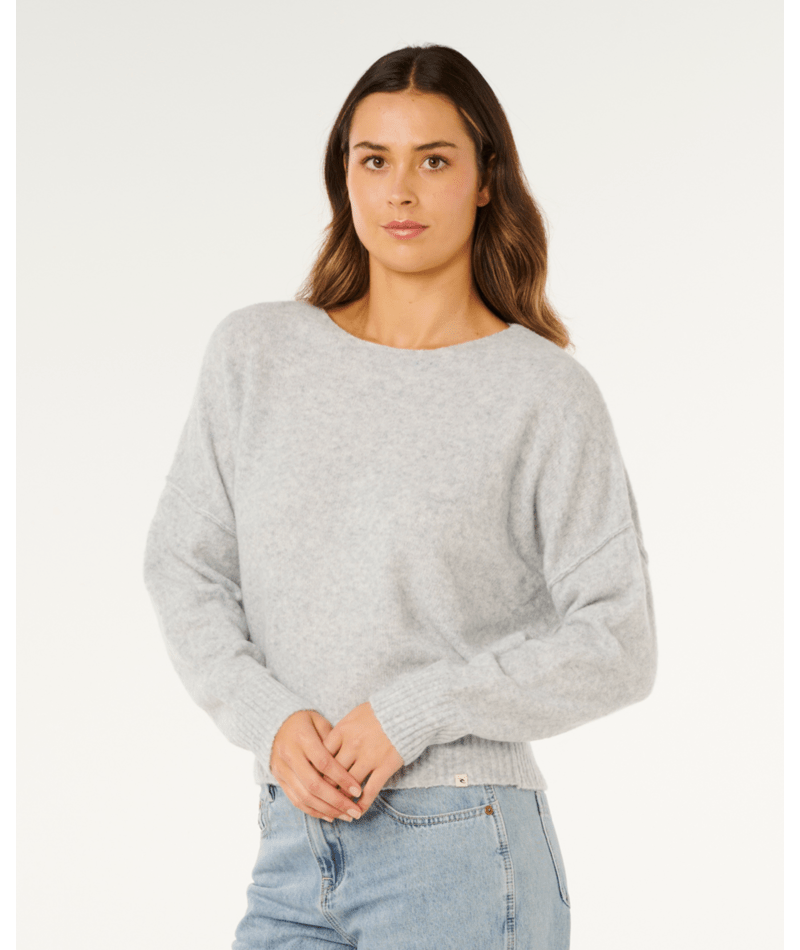 Rip Curl Emily Sweater in LIGHT GREY MARLE
