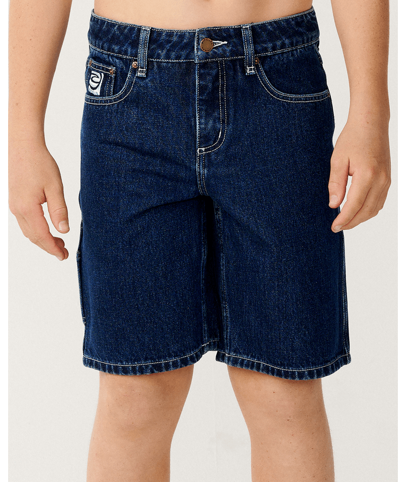 Rip Curl Hyped Up Denim Walkshort-Boy in True Indigo