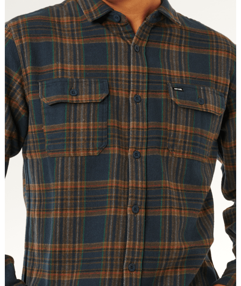 Rip Curl Griffin Flannel Shirt in DARK BLUE