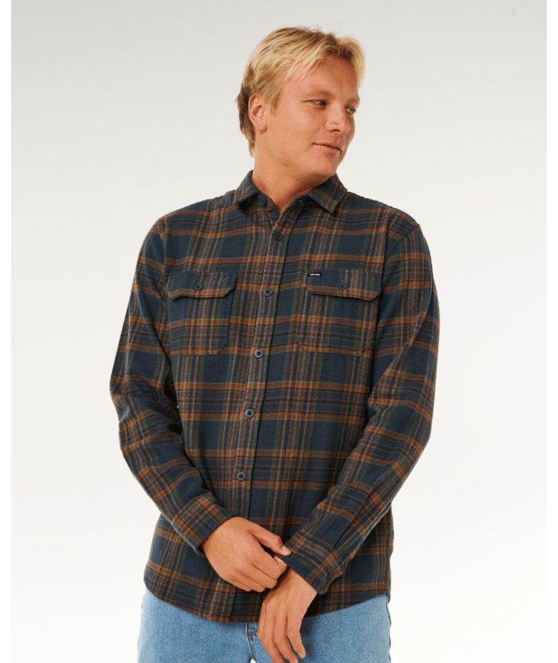 Rip Curl Griffin Flannel Shirt in DARK BLUE