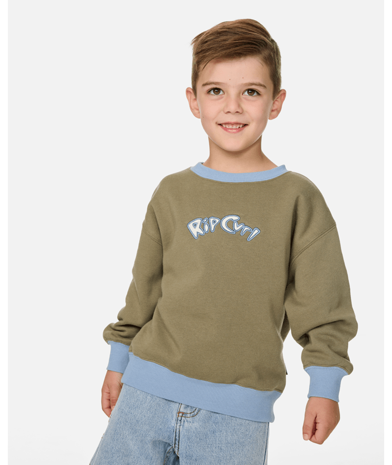 Rip Curl Ride The Wave Crew - Boy in SURPLUS GREEN