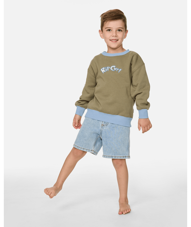 Rip Curl Ride The Wave Crew - Boy in SURPLUS GREEN