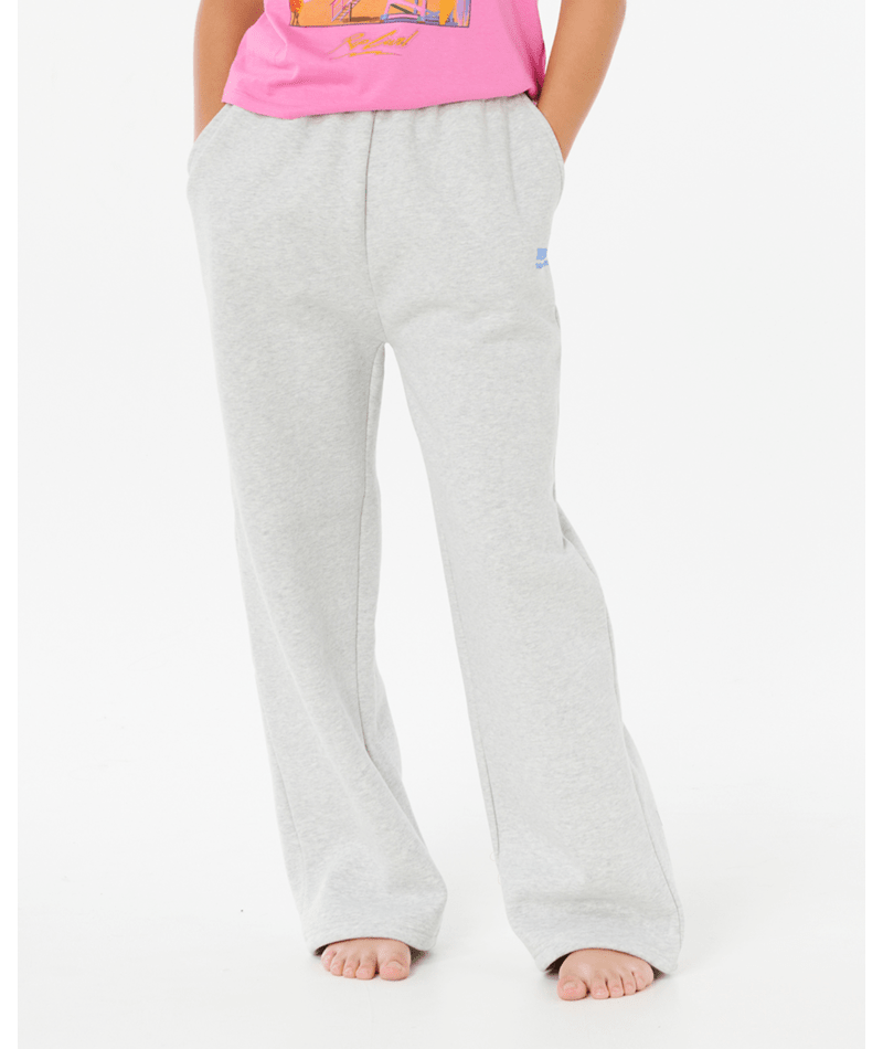 Rip Curl Surf Puff Wide Leg T Pant-Girl in LIGHT GREY MARLE