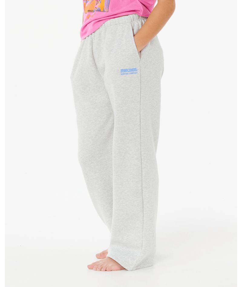 Rip Curl Surf Puff Wide Leg T Pant-Girl in LIGHT GREY MARLE