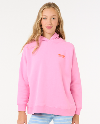 Rip Curl Surf Puff Hood-Girl in HOT PINK