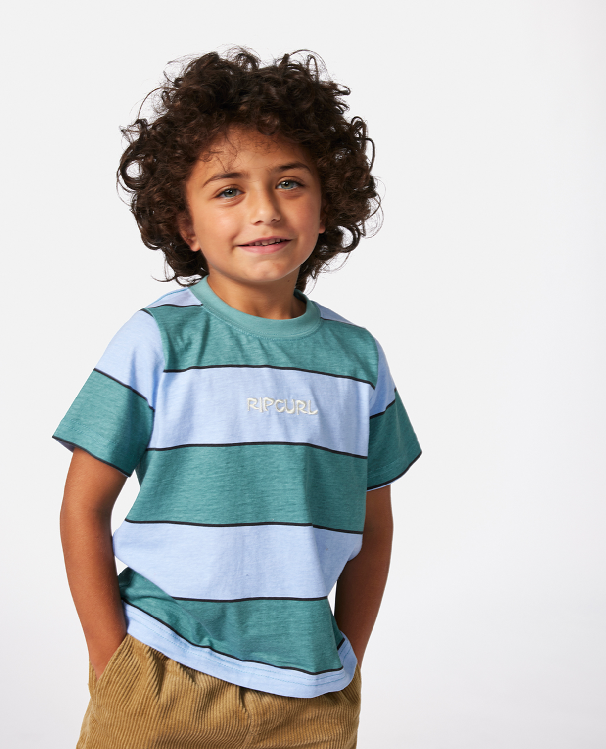 Rip Curl Grom Energy Stripe Tee - Boy in BLUE LAGOON