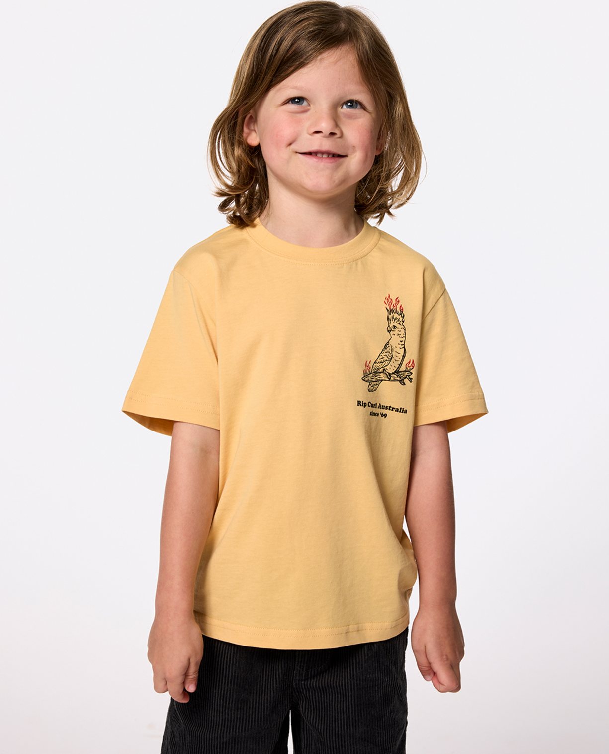 Rip Curl Flamin Galah Tee-Boy in Washed Yellow