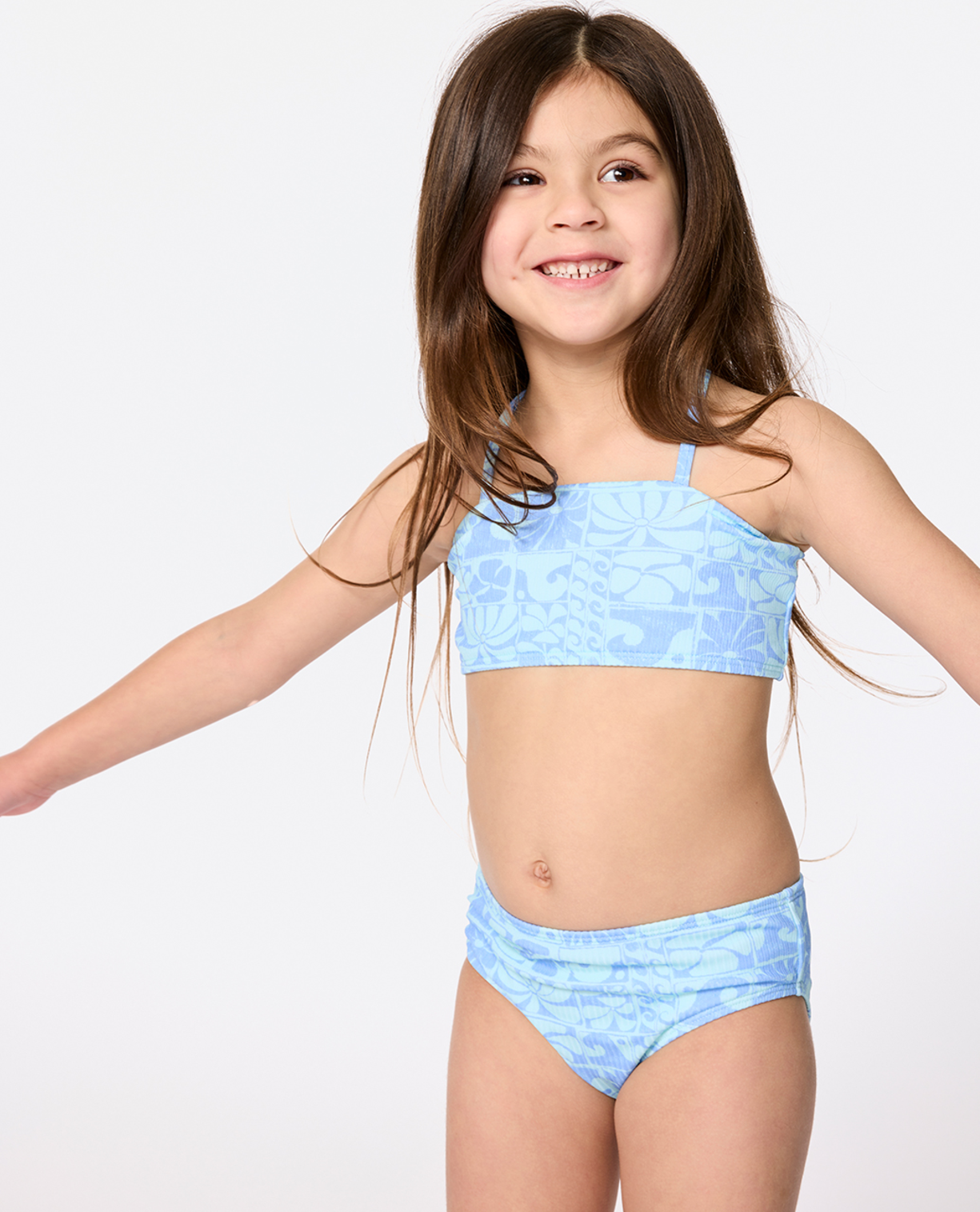 Rip Curl Aots Oceanic Rib Bikini-Girl in TEAL