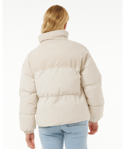 Rip Curl High Tide Mixed Cord Puffer in OFF WHITE