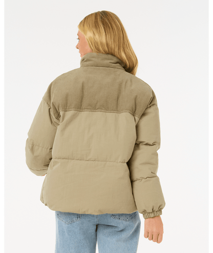 Rip Curl High Tide Mixed Cord Puffer in SAGE