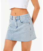 Rip Curl Tabby Denim Mini Skirt in VINTAGE BLUE