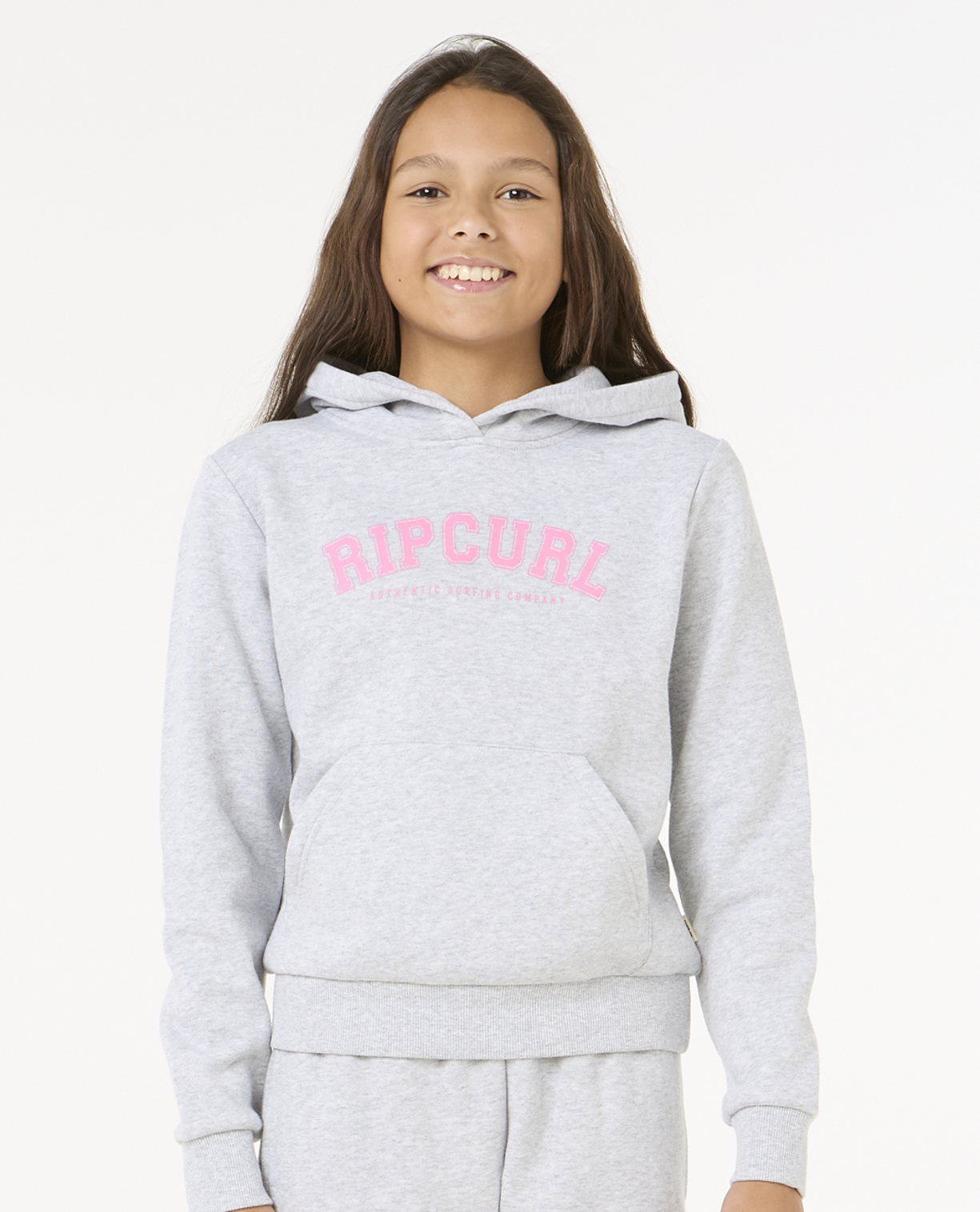Rip Curl Varsity Print Hoody -Girl in GREY MARLE