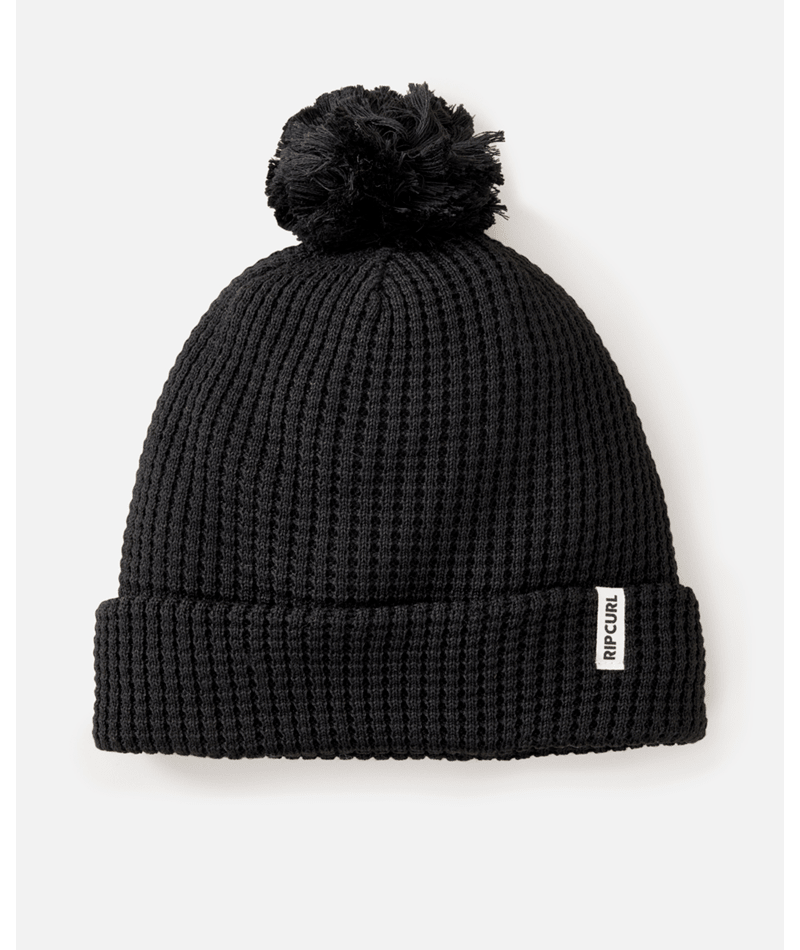 Rip Curl Anoeta Reg Pom Pom Beanie in BLACK