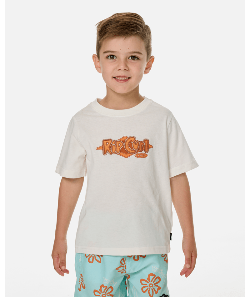 Rip Curl Ride The Wave Logo Tee - Boy in BONE