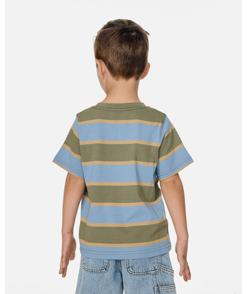Rip Curl Ride The Wave Stripe Tee - Boy in FADED DENIM