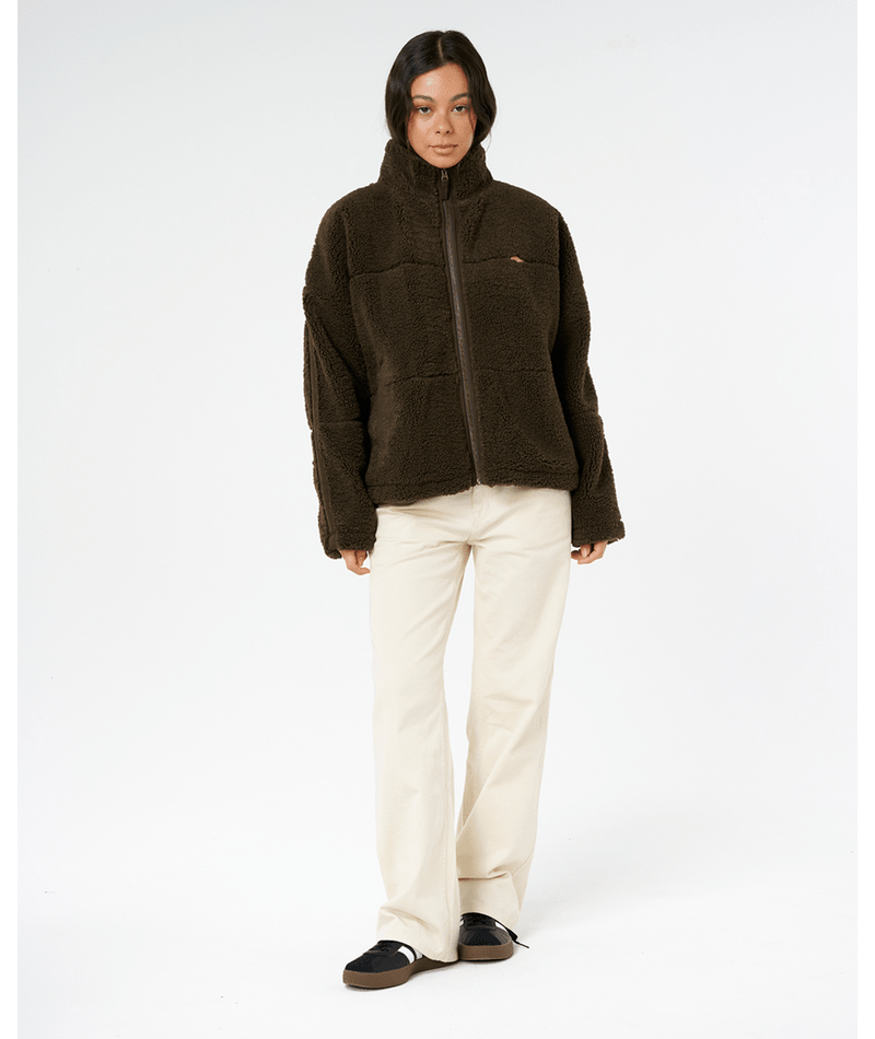 Rip Curl Cala Nights Sherpa Jacket in BLACK OLIVE