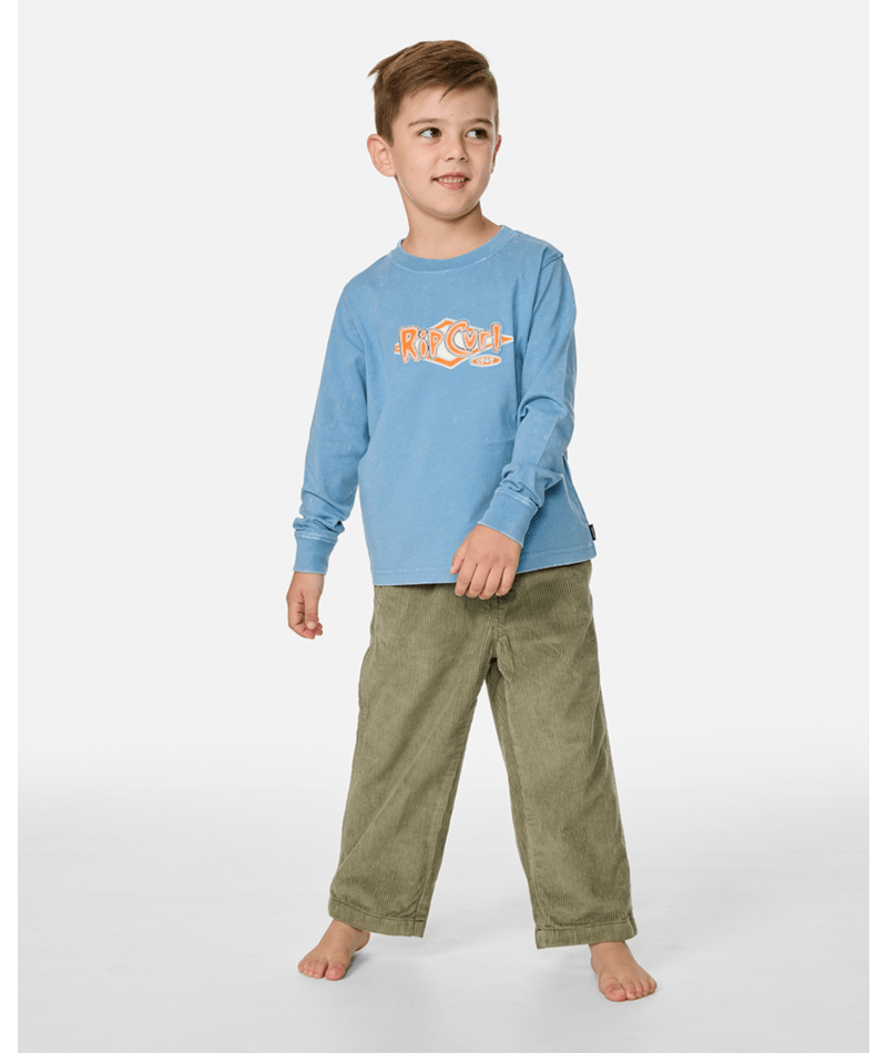 Rip Curl Ride The Wave Ls Tee - Boy in FADED DENIM