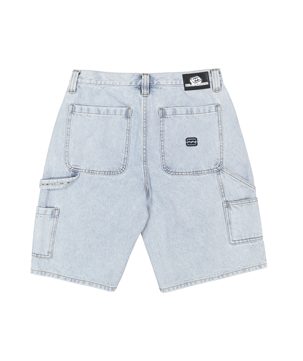 Billabong Mens Bad Dog Workwear Denim Shorts in Washed Indigo