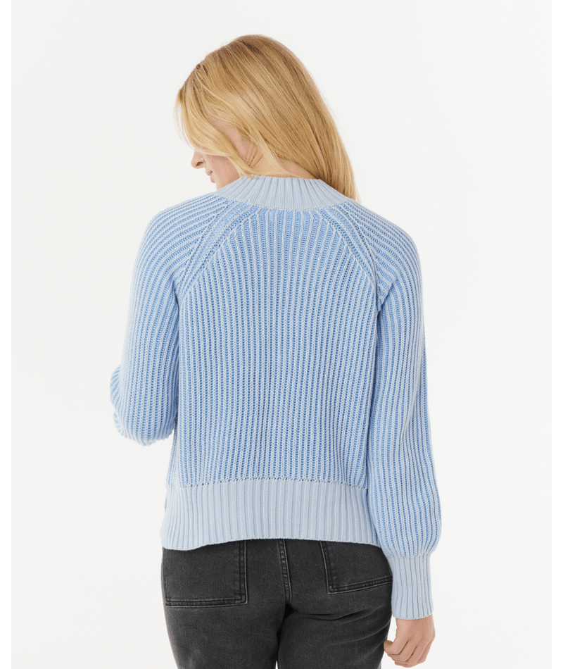 Rip Curl Keepsakes Plated Rib Sweater in BLUE