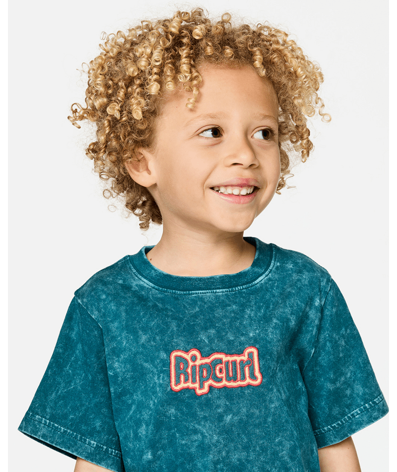 Rip Curl Paddle Out Wash Tee-Boy in BLUE GREEN
