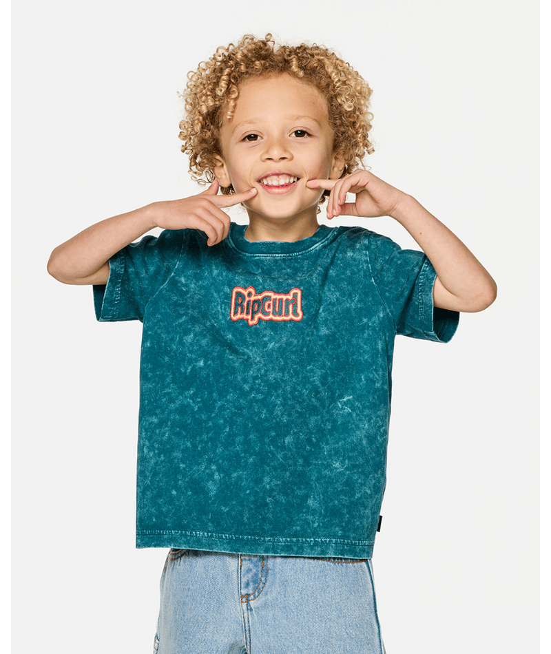 Rip Curl Paddle Out Wash Tee-Boy in BLUE GREEN