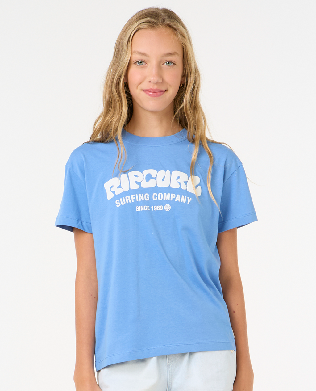 Rip Curl Surf Puff Relaxed Tee- Girl in BLUE