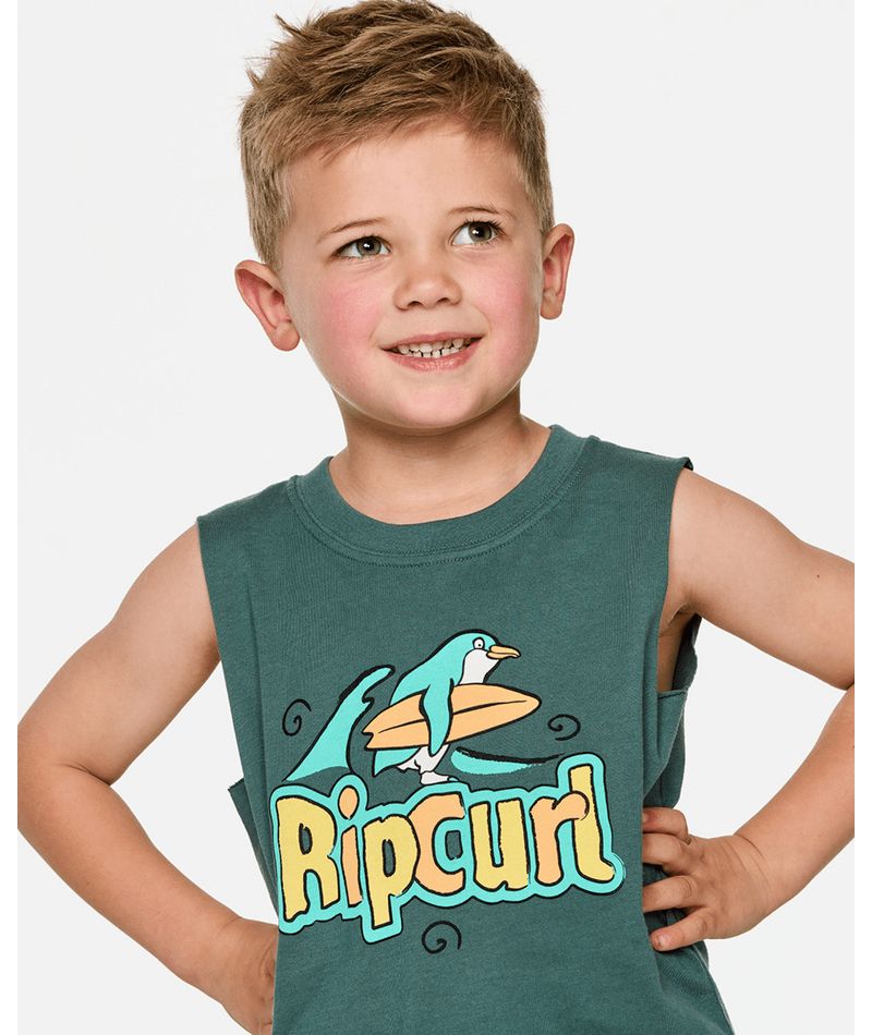 Rip Curl Paddle Out Tank-Boy in MUTED GREEN