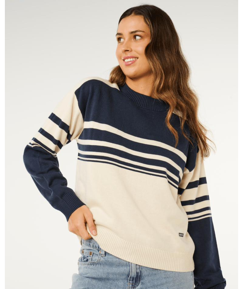 Rip Curl Surf Side Stripe Crew in NAVY