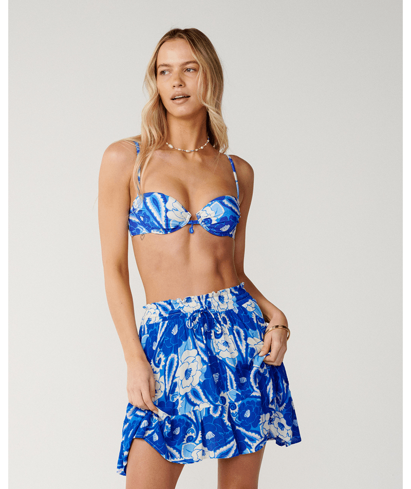 Rip Curl Groove Tiered Mini Skirt in BLUE