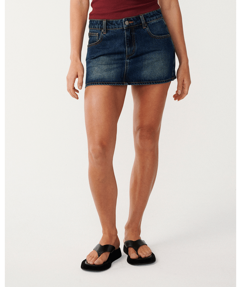 Rip Curl Archive: Denim Mini Skirt in DUSTY BLUE