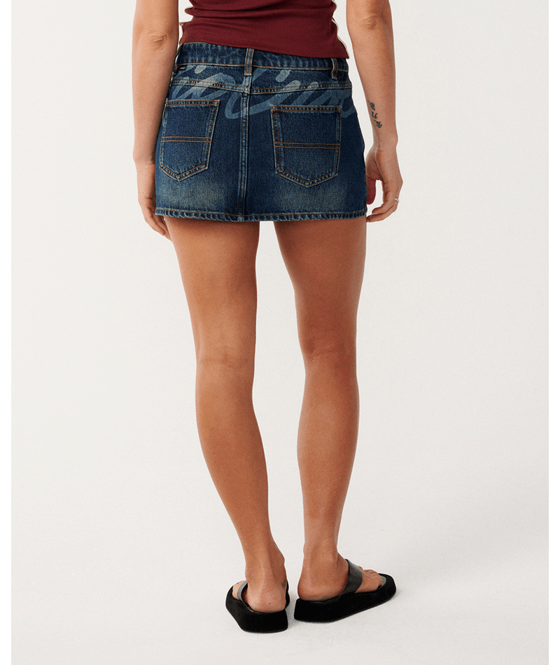 Rip Curl Archive: Denim Mini Skirt in DUSTY BLUE