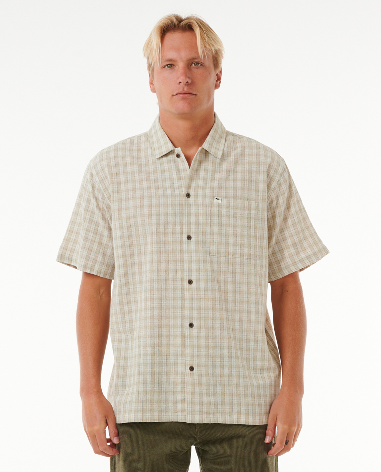Rip Curl Classic Surf Check S/S Shirt in BONE