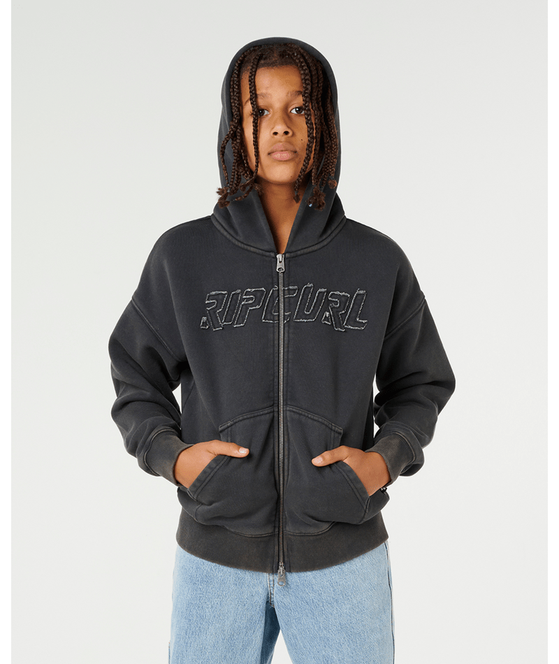 Rip Curl Liquid Trips Z/T Hood -Boy in WASHED BLACK