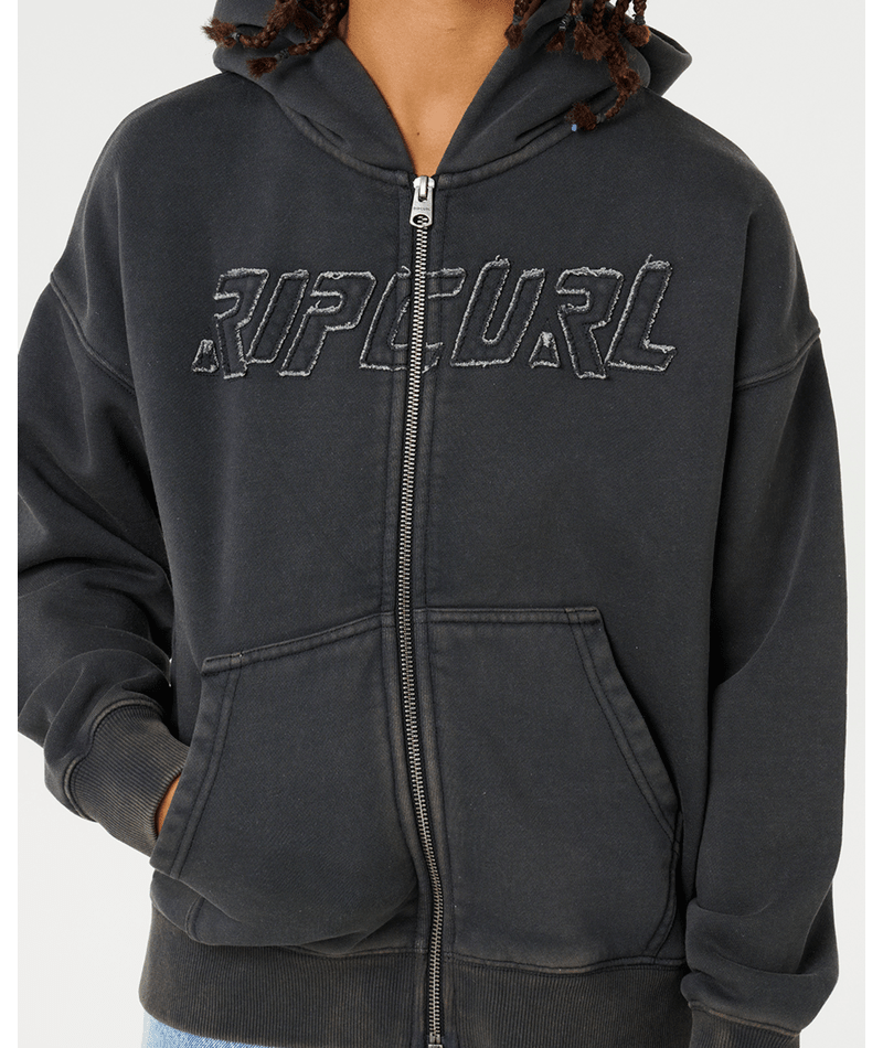 Rip Curl Liquid Trips Z/T Hood -Boy in WASHED BLACK