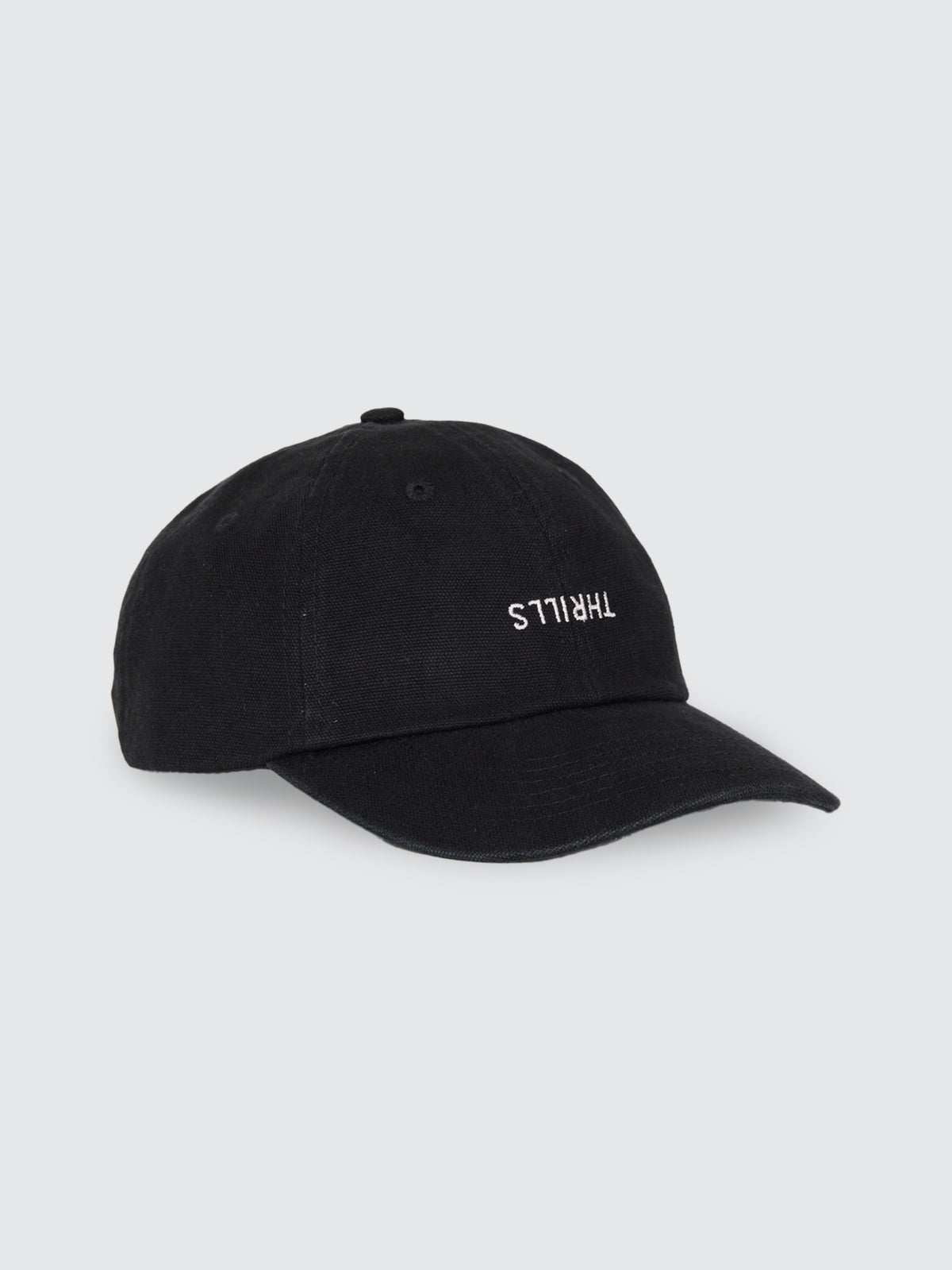Thrills Co Minimal Thrills 6 Panel Cap - Washed Black in Washed Black