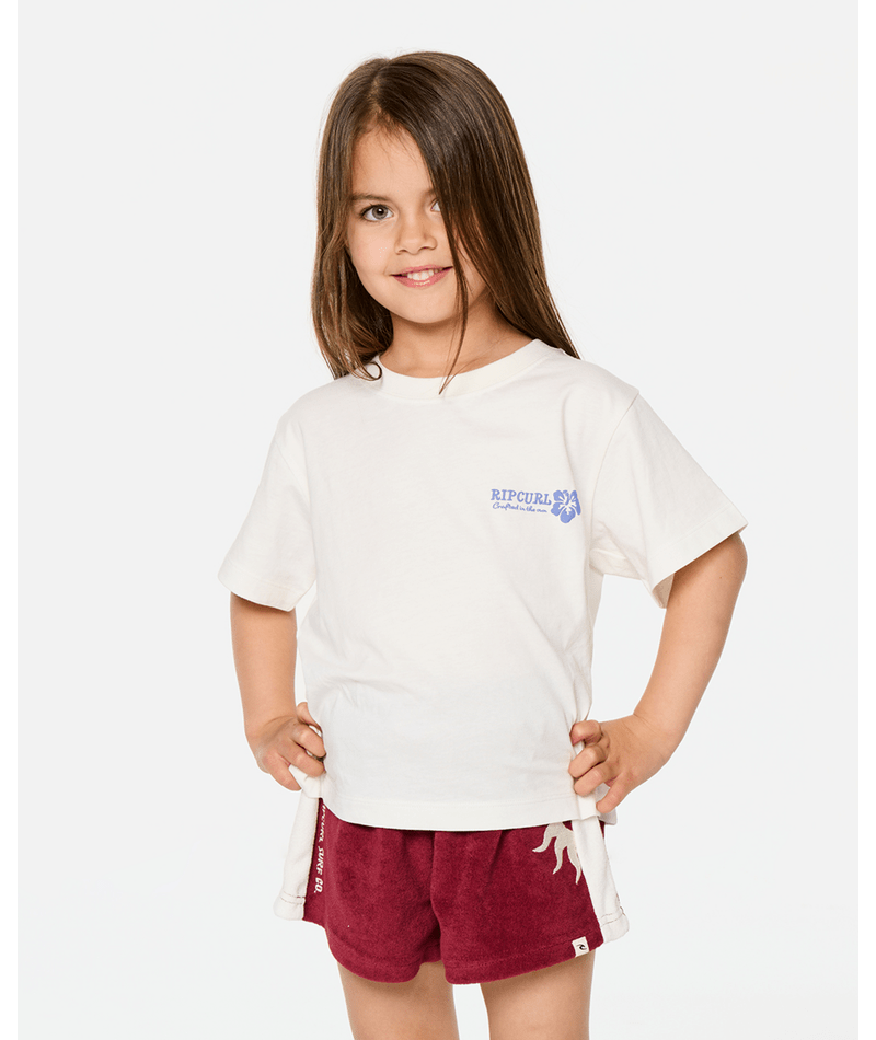 Rip Curl Surf Puff Standard Tee -Girl in BONE/BLUE
