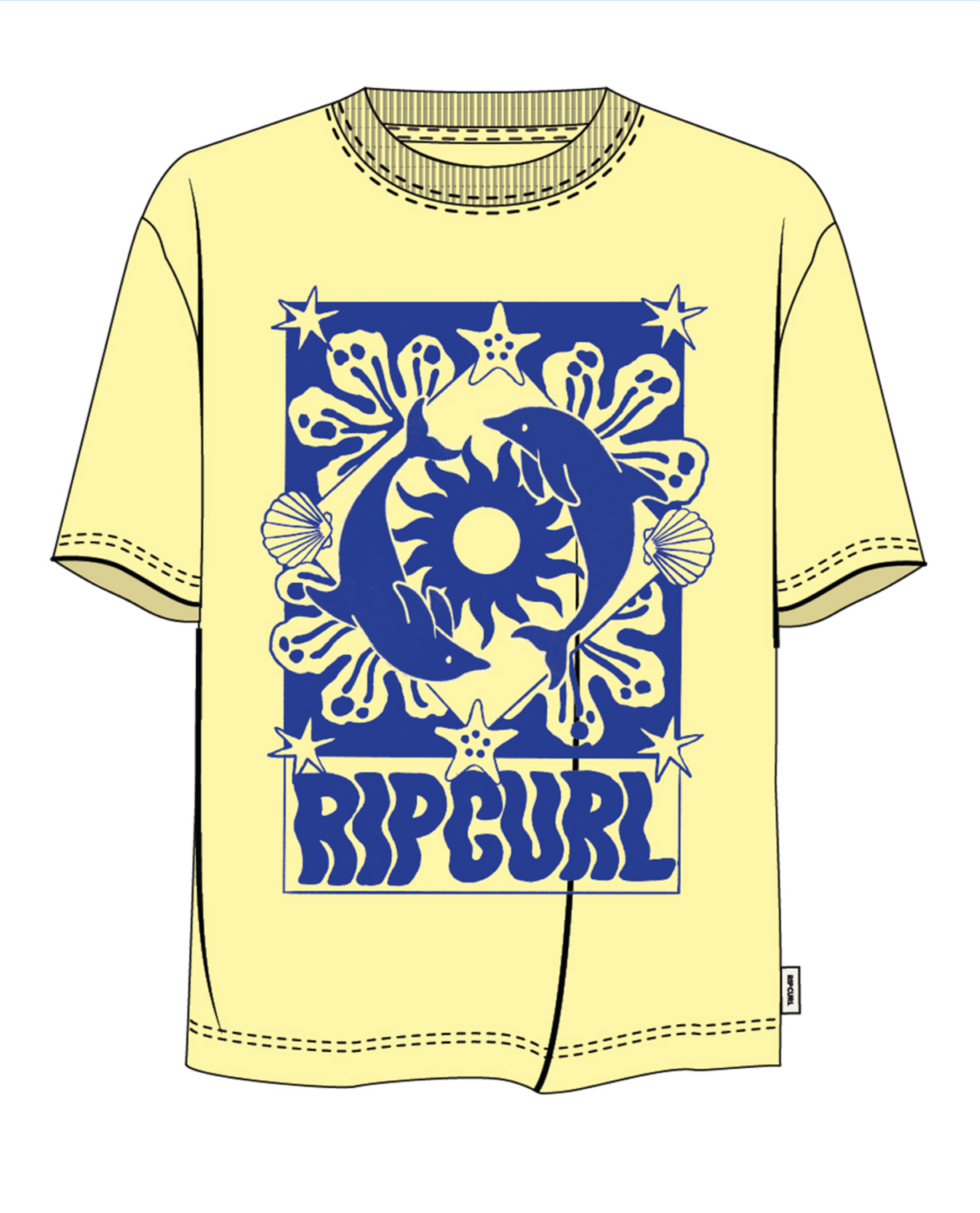 Rip Curl Sun Swell Dolphin Tee-Girl in BANANA